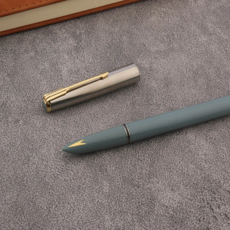 Hero Metal 616s Fountain Pen Sky Blue Ink Pen Golden Arrow F Nib Business Office Supplies Pens