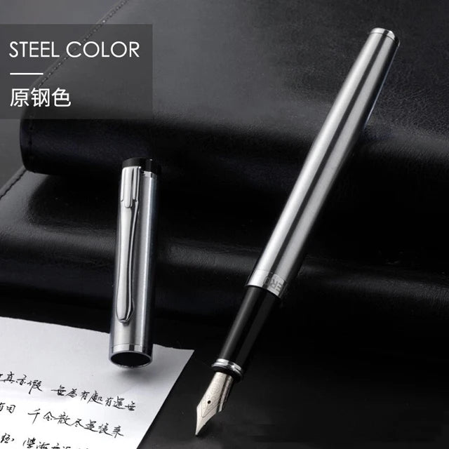 HERO Black Forest Metal Fountain Pen Titanium Black Extra Fine Nib Beautiful Tree Texture Excellent Writing Gift Pen