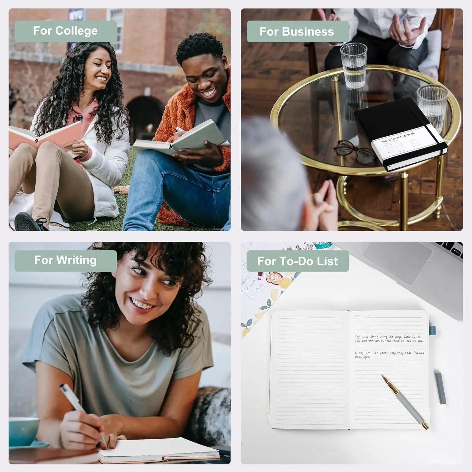 A5 Hardcover Leather Journal, 320 Pages Thick Paper for Writing, Work Note Taking Diary, Green